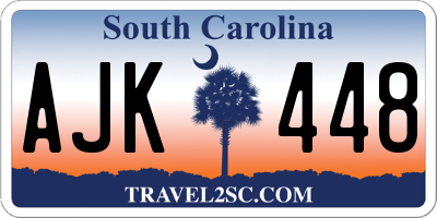 SC license plate AJK448
