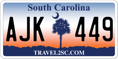 SC license plate AJK449