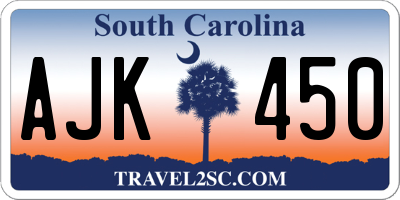 SC license plate AJK450