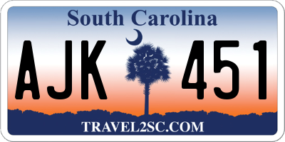 SC license plate AJK451