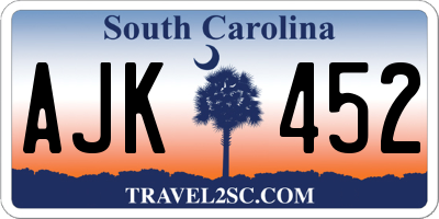 SC license plate AJK452