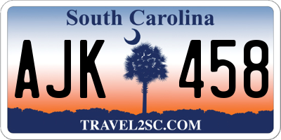 SC license plate AJK458
