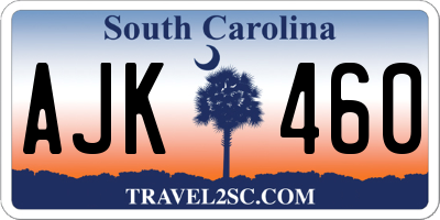 SC license plate AJK460