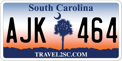 SC license plate AJK464