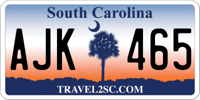 SC license plate AJK465