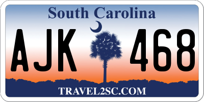 SC license plate AJK468