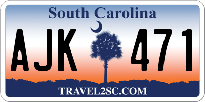 SC license plate AJK471