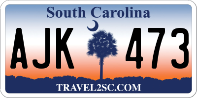 SC license plate AJK473