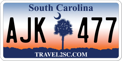 SC license plate AJK477