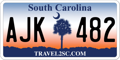SC license plate AJK482