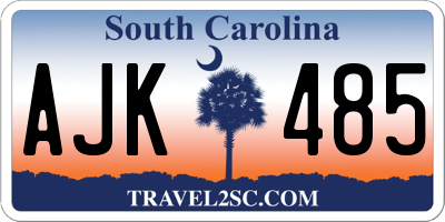 SC license plate AJK485