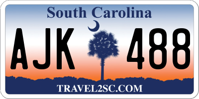 SC license plate AJK488