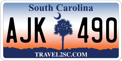 SC license plate AJK490