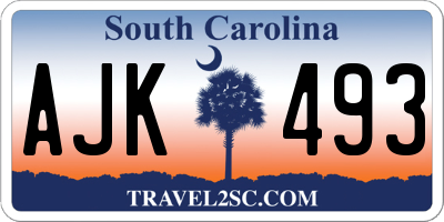 SC license plate AJK493