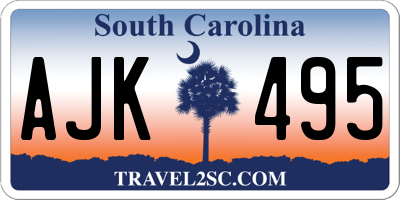 SC license plate AJK495