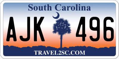 SC license plate AJK496