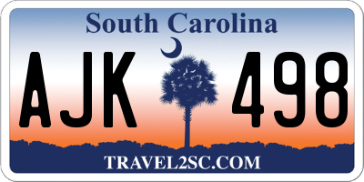 SC license plate AJK498
