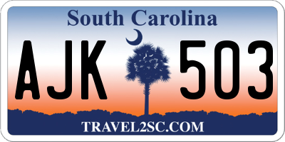 SC license plate AJK503
