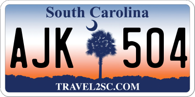 SC license plate AJK504