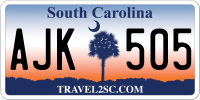 SC license plate AJK505