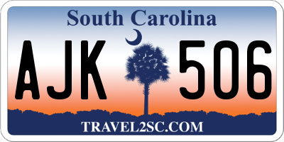 SC license plate AJK506