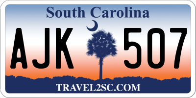 SC license plate AJK507