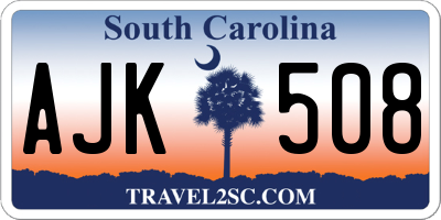 SC license plate AJK508