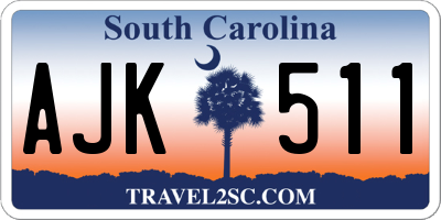SC license plate AJK511