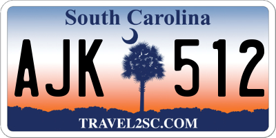 SC license plate AJK512