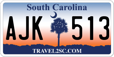 SC license plate AJK513