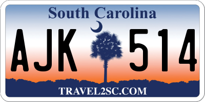 SC license plate AJK514