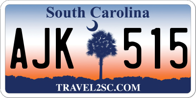 SC license plate AJK515
