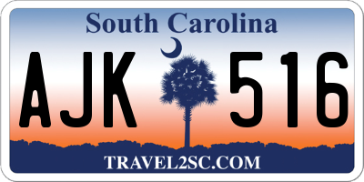 SC license plate AJK516