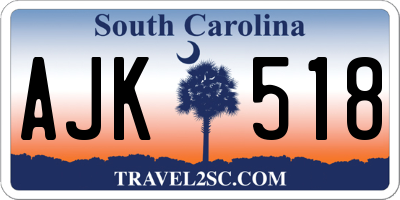 SC license plate AJK518