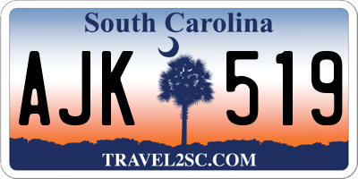 SC license plate AJK519