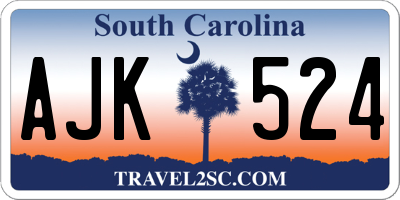 SC license plate AJK524