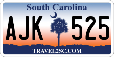 SC license plate AJK525