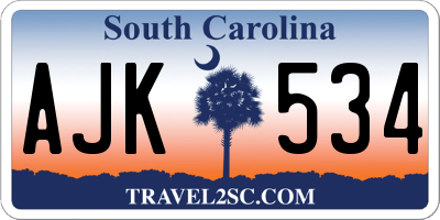 SC license plate AJK534