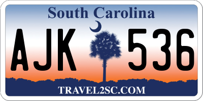 SC license plate AJK536
