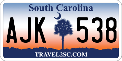 SC license plate AJK538