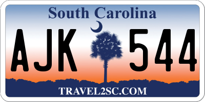SC license plate AJK544
