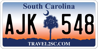 SC license plate AJK548