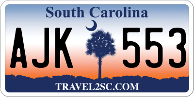 SC license plate AJK553