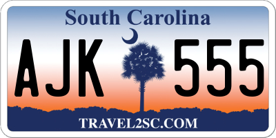 SC license plate AJK555