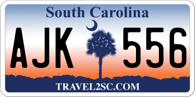 SC license plate AJK556