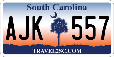 SC license plate AJK557