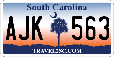 SC license plate AJK563