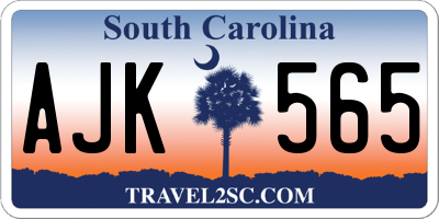SC license plate AJK565