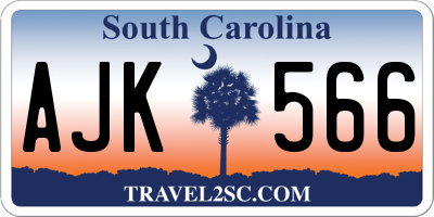 SC license plate AJK566