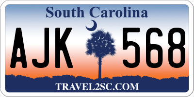 SC license plate AJK568